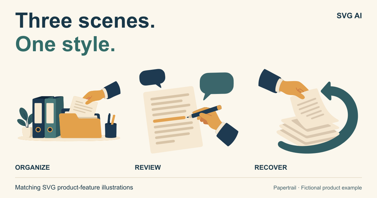 Create a Matching Set of SVG Product Feature Illustrations