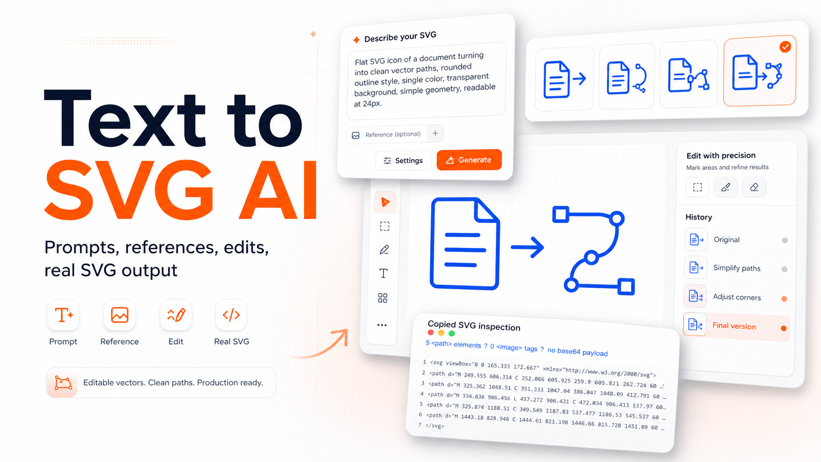 Text to SVG AI Guide: Generate Editable SVGs From Prompts, References, and Real Examples